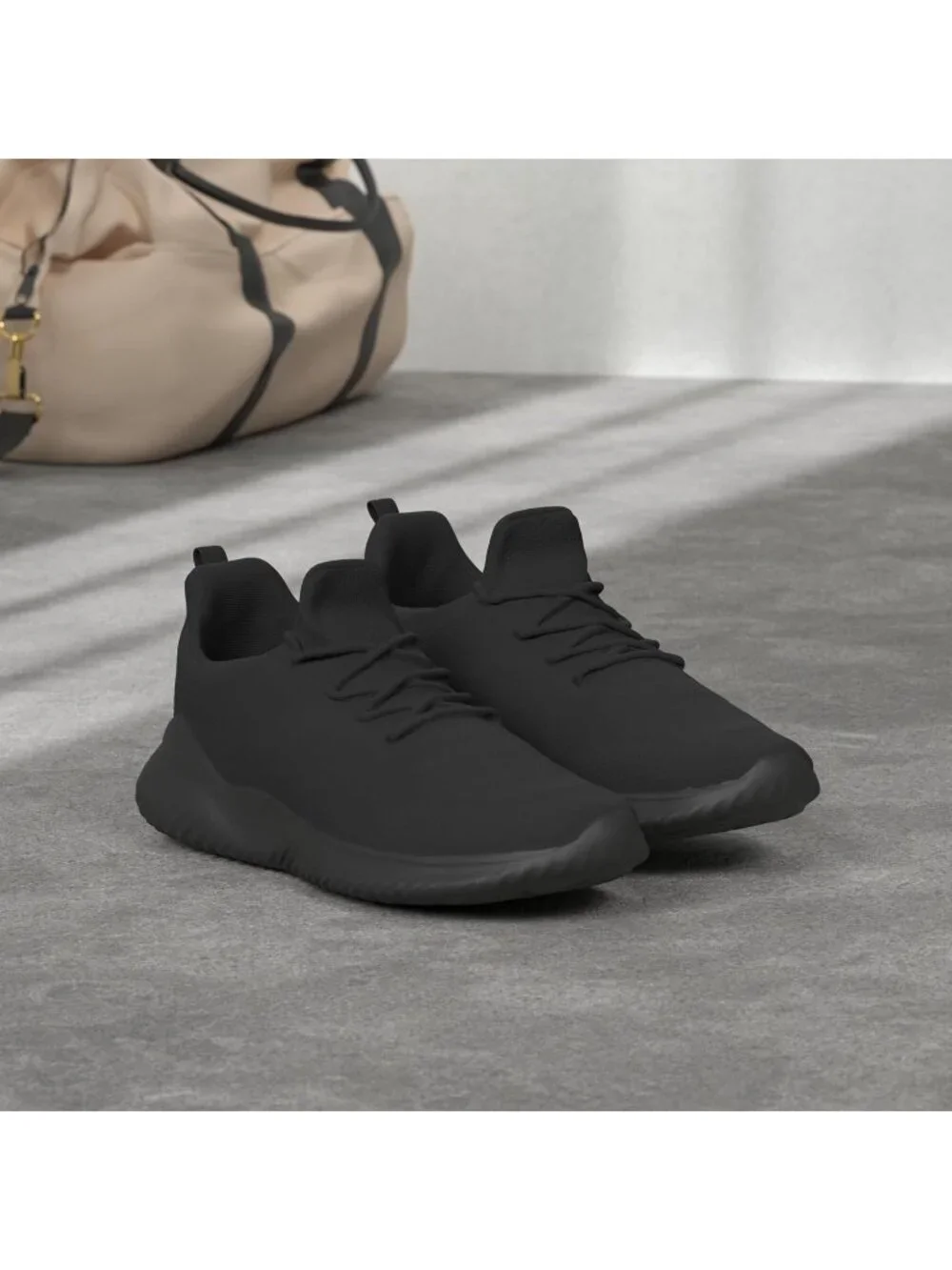 Men's Black Non Slip Running Shoes Ultra Light Breathable Casual Walking Shoes